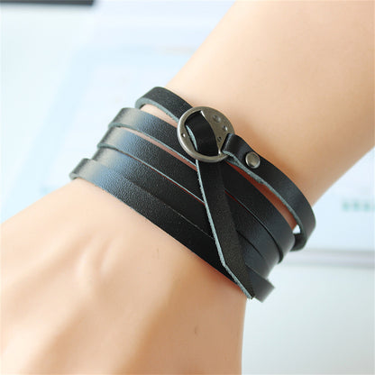 Engraved Messages Leather Wrap Bracelet 2832