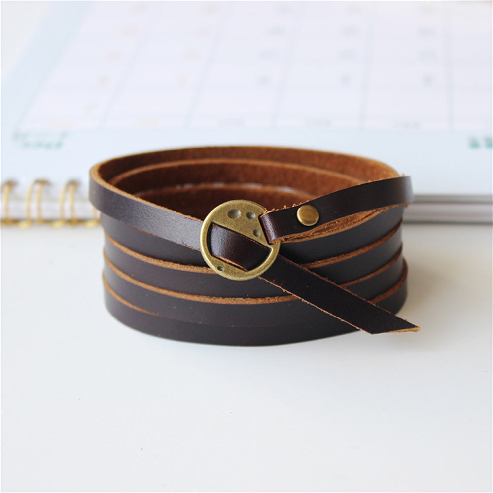 Engraved Messages Leather Wrap Bracelet 2832