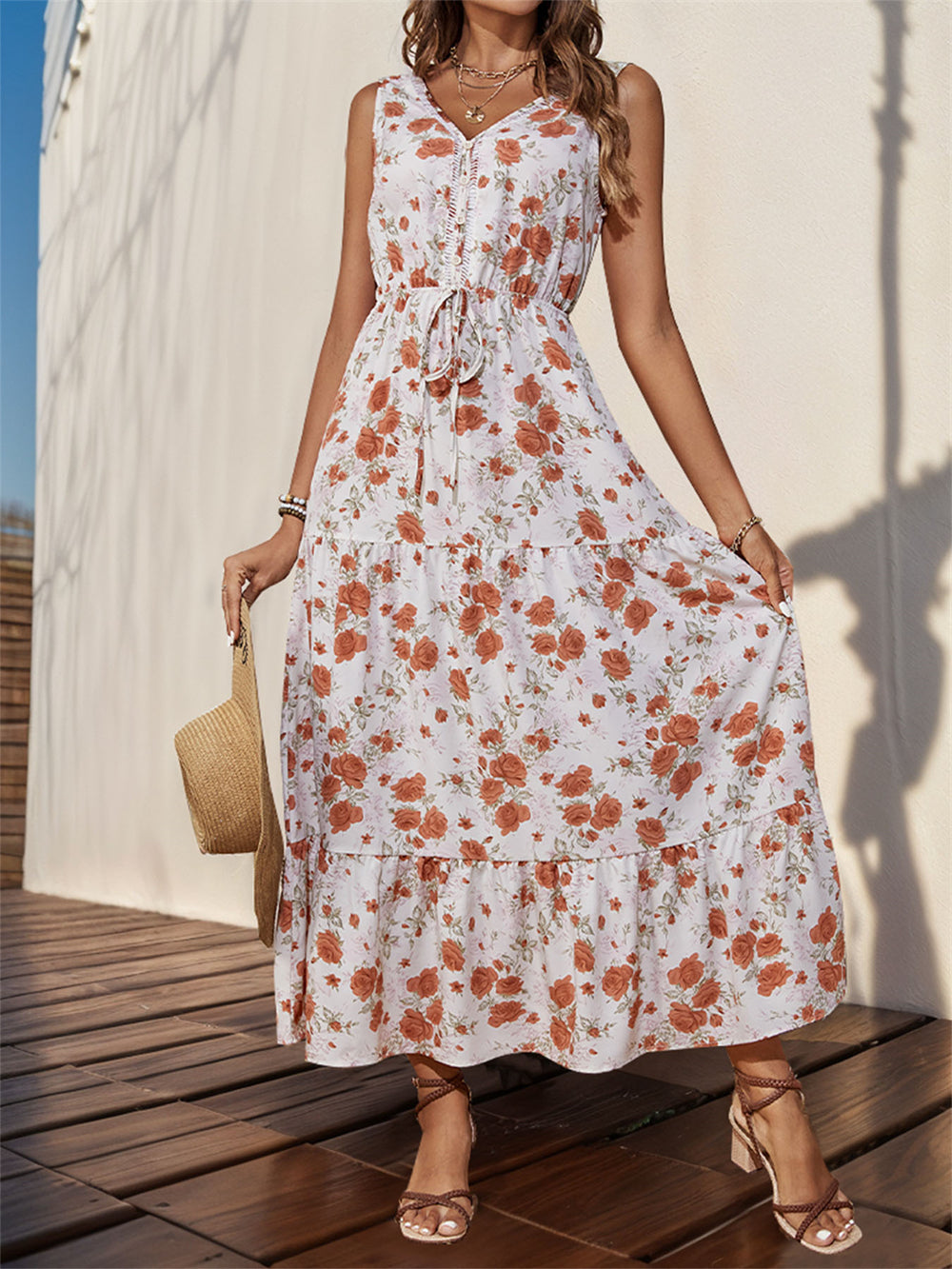 Floral Fantasy Sleeveless Maxi Dress 2994