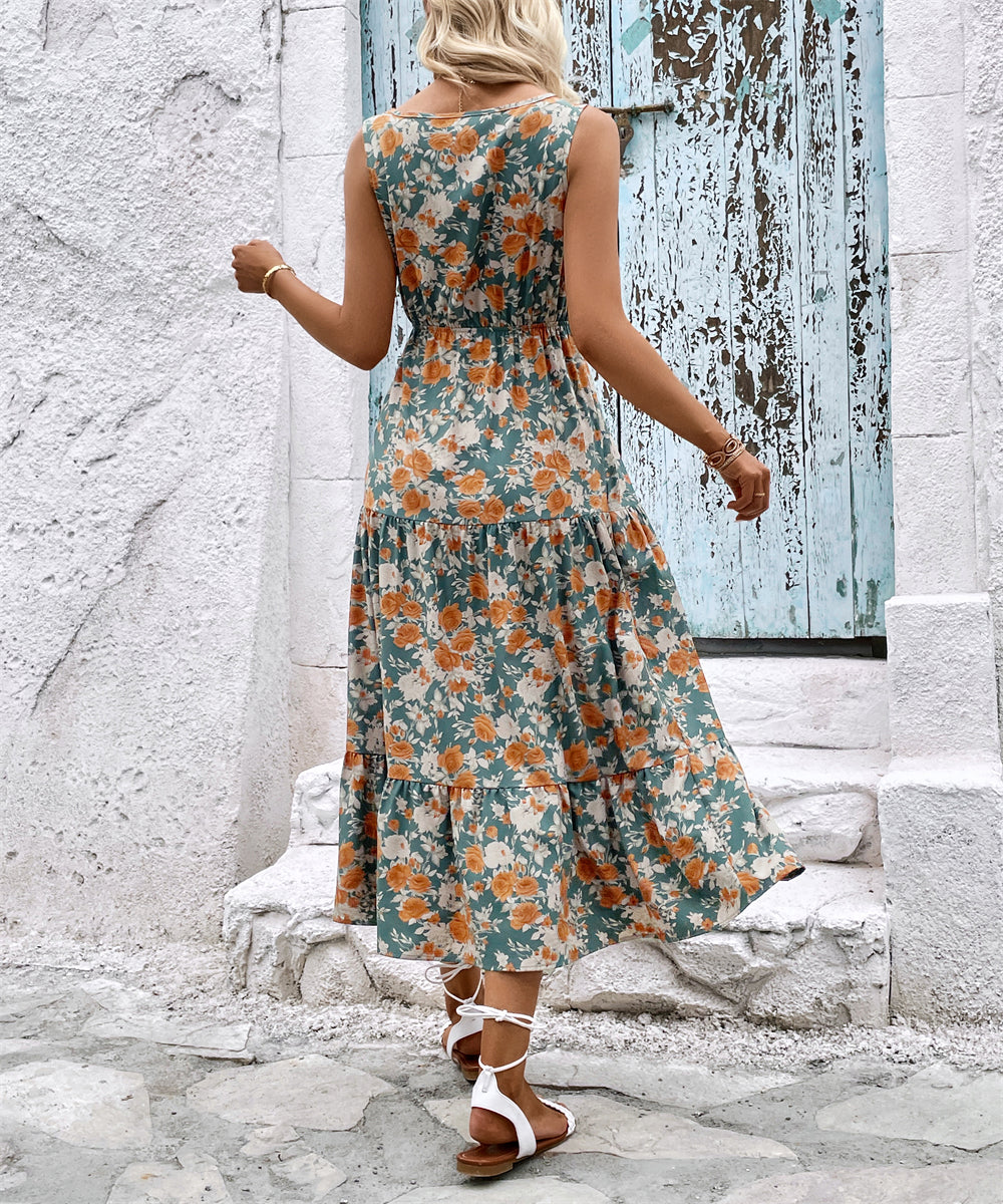 Floral Fantasy Sleeveless Maxi Dress 2994