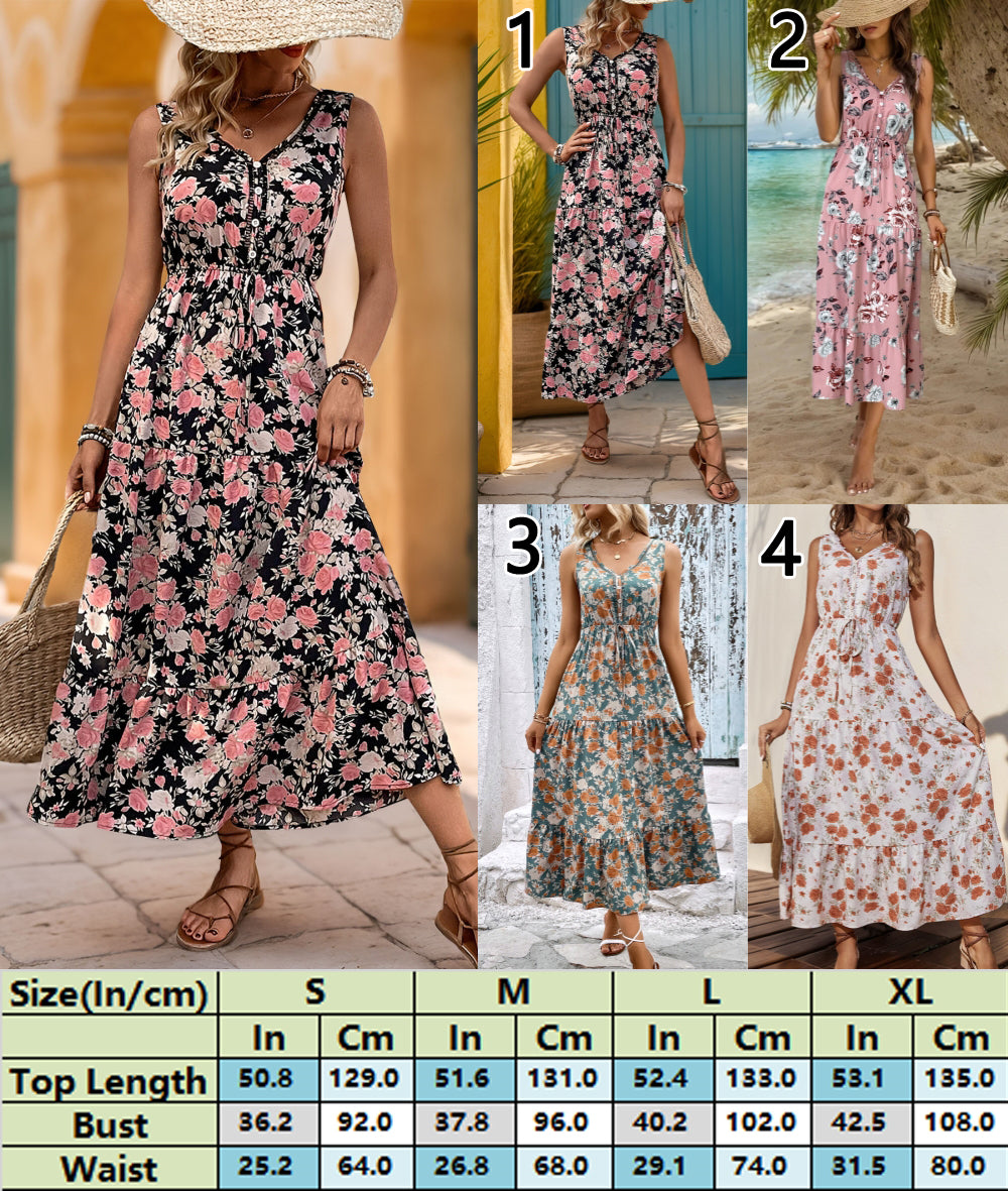 Floral Fantasy Sleeveless Maxi Dress 2994