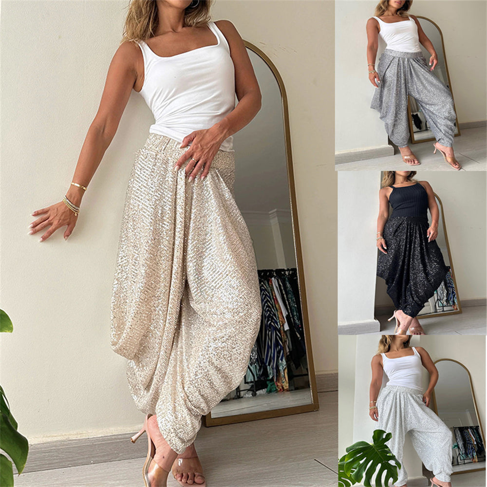 Flowy Wide-Leg Lounge Pants - Modern Relaxation Attire 2996 Mix Color