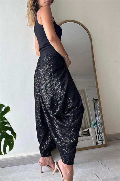 Flowy Wide-Leg Lounge Pants - Modern Relaxation Attire 2996