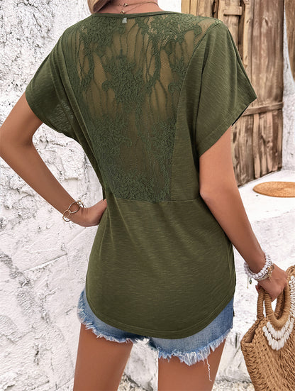 Gathered V-Neck Blouse with Adjustable Strings 2958