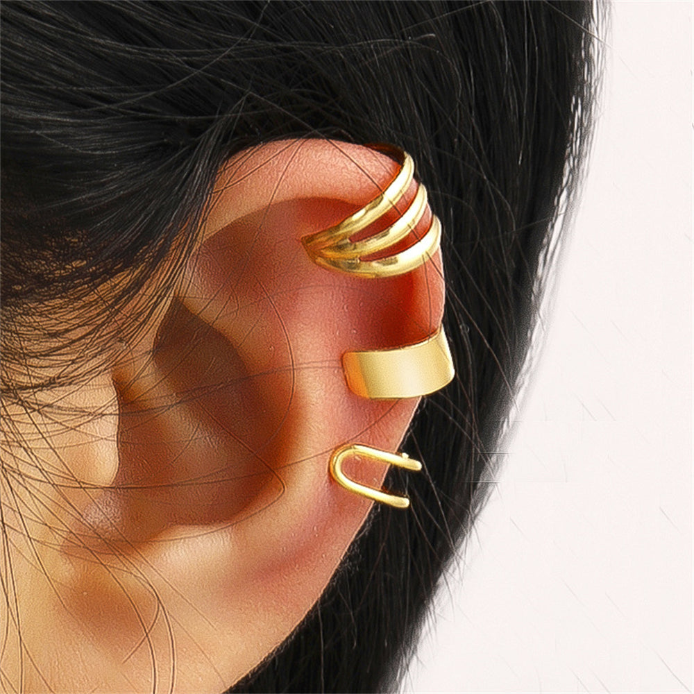 Geometric Gold-Plated Ear Cuff Collection 2899 5 Golden