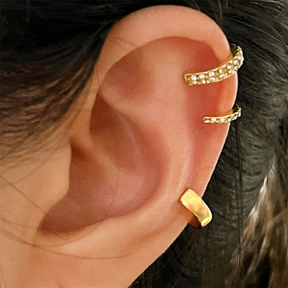 Geometric Gold-Plated Ear Cuff Collection 2899 1 Golden