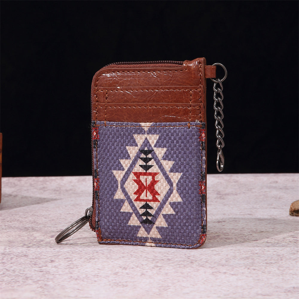 Geometric Pattern Card Holder Wallet 2796 Purple