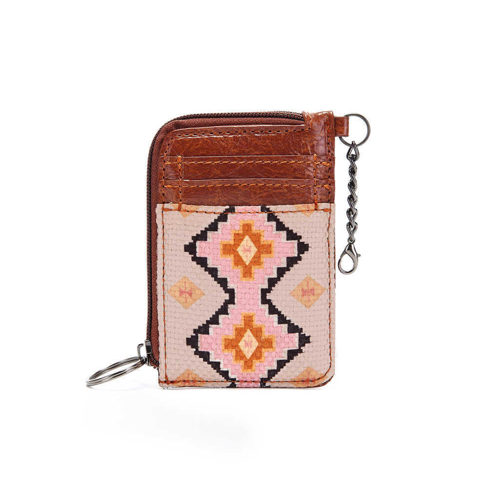 Geometric Pattern Card Holder Wallet 2796 Khaki