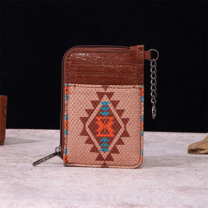 Geometric Pattern Card Holder Wallet 2796 Apricot