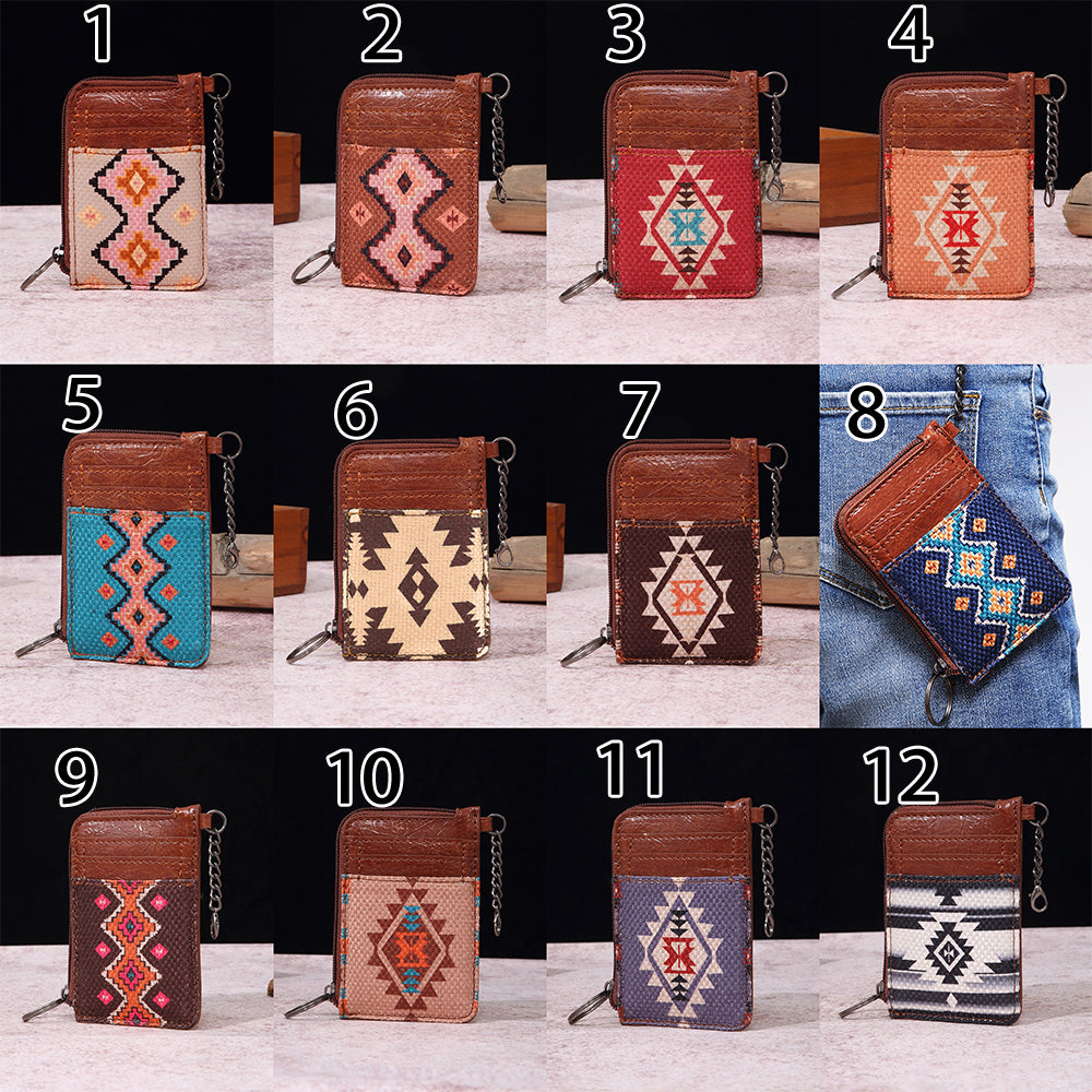 Geometric Pattern Card Holder Wallet 2796