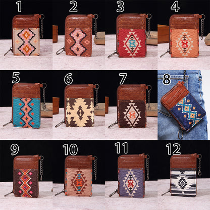 Geometric Pattern Card Holder Wallet 2796