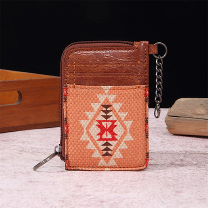 Geometric Pattern Card Holder Wallet 2796 Orange