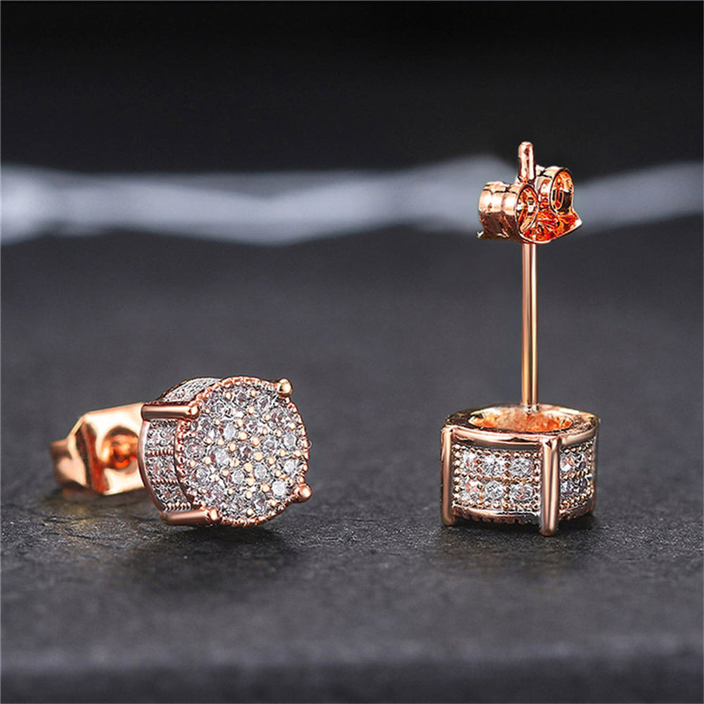 Glamour Gemstone Halo Studs 2962 Rose Gold