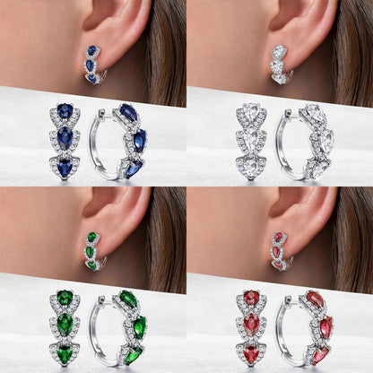 Gleaming Gemstone Hoop Earrings 2963 Mix Color