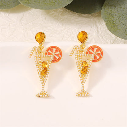 Glistening Gala Gem Drop Earrings 2886 Orange