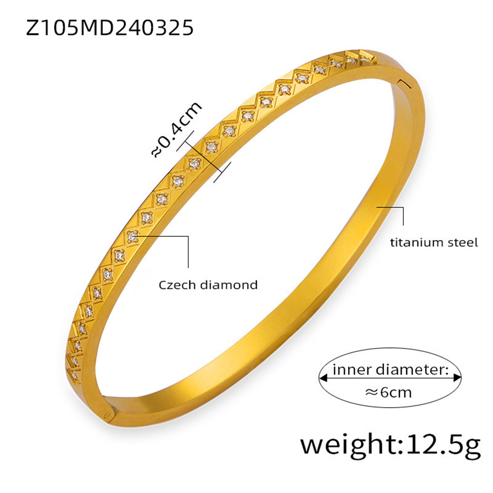 Golden Elegance Gemstone Bangle 2919 Golden-1