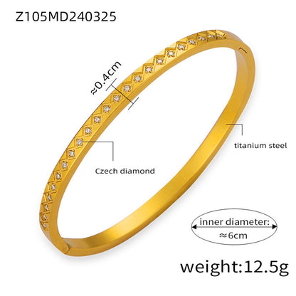 Golden Elegance Gemstone Bangle 2919 Golden-1