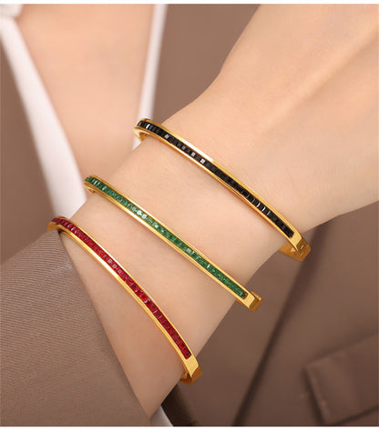 Golden Elegance Gemstone Bangle 2919