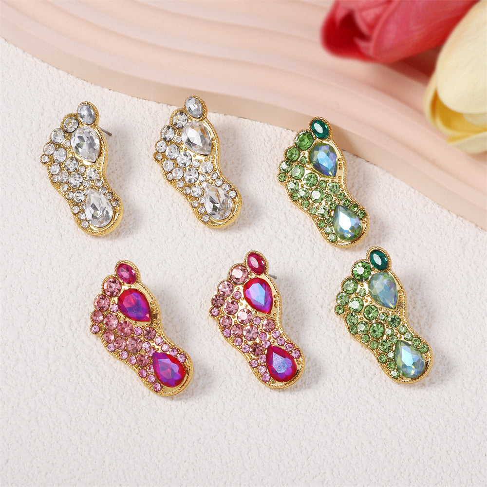 Golden Frame zircon Earrings 2922 Mix Color