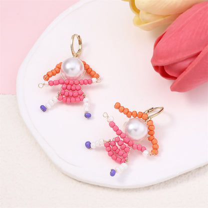 Handmade Beaded Figurine Statement Earrings 3033 #3 Colour