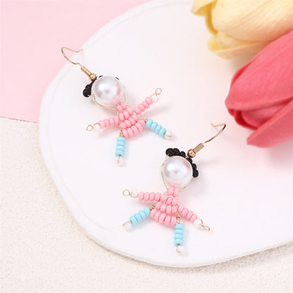 Handmade Beaded Figurine Statement Earrings 3033 #5 Colour