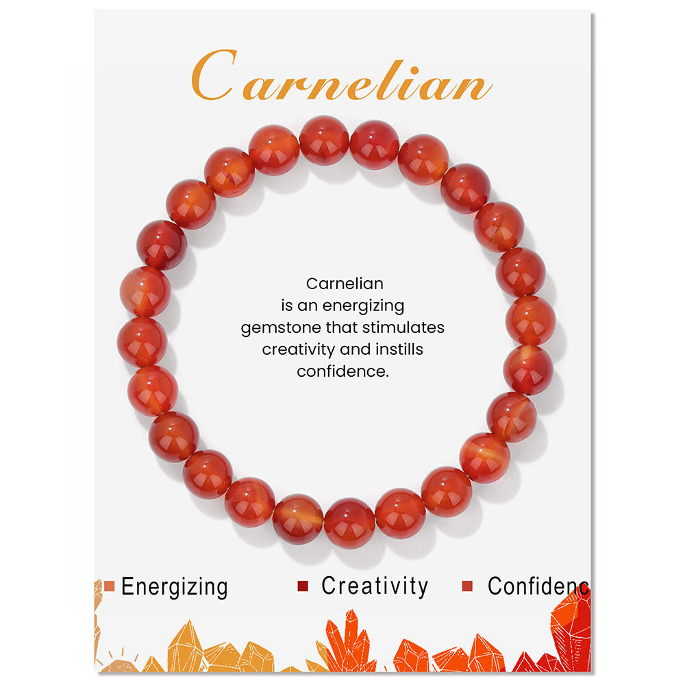 Healing Crystal Bracelet Mindful Serenity Beads 3025 Cornalina