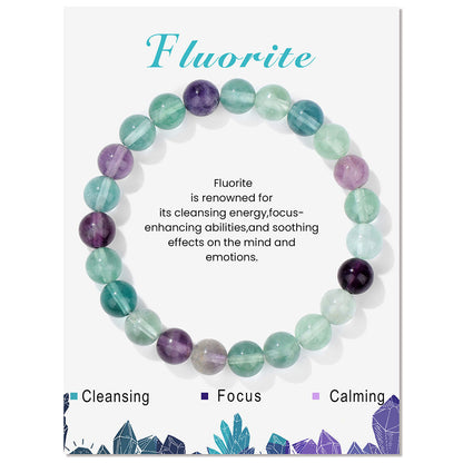 Healing Crystal Bracelet Mindful Serenity Beads 3025 Fluorite