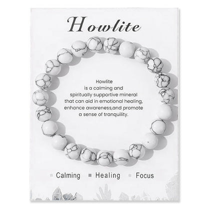 Healing Crystal Bracelet Mindful Serenity Beads 3025 Howlite