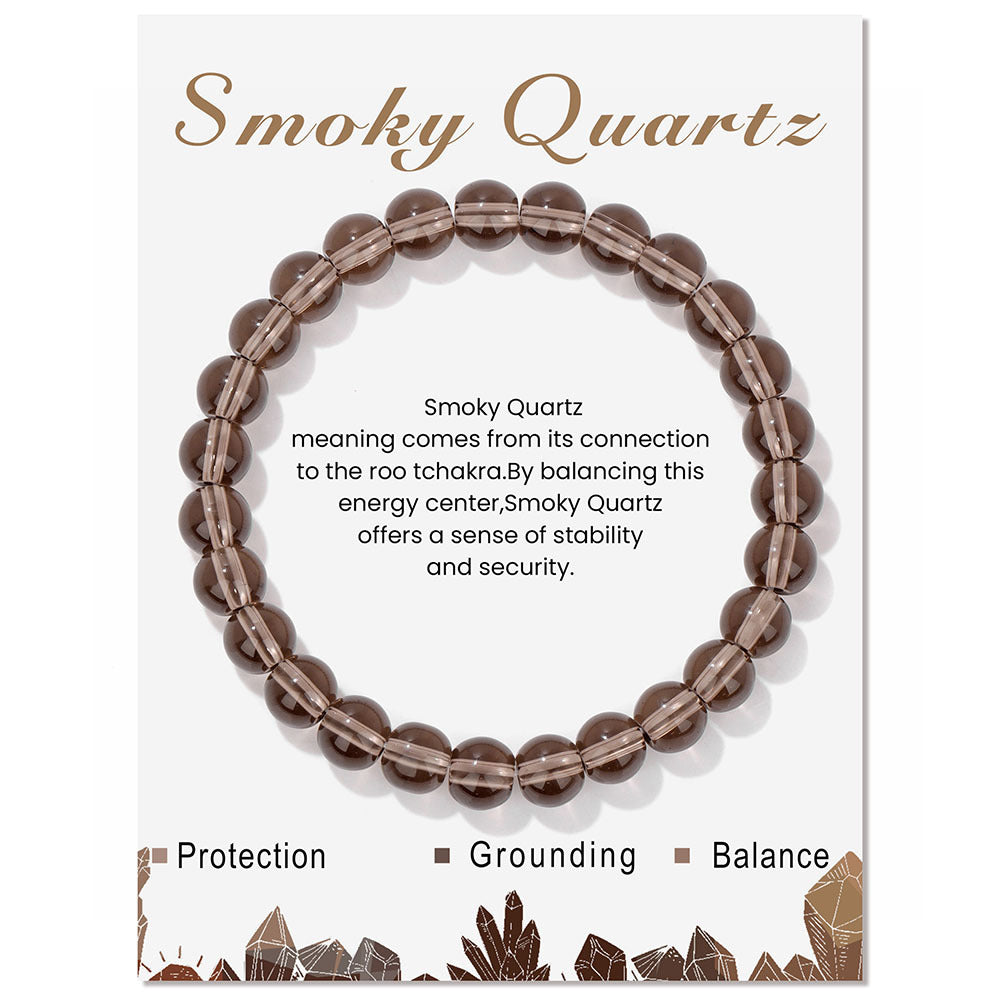 Healing Crystal Bracelet Mindful Serenity Beads 3025 Smoky Quartz