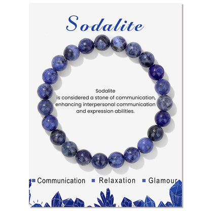 Healing Crystal Bracelet Mindful Serenity Beads 3025 Sodalite