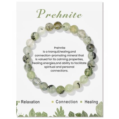 Healing Crystal Bracelet Mindful Serenity Beads 3025 Prehnite