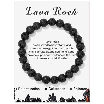 Healing Crystal Bracelet Mindful Serenity Beads 3025 Lava Rock