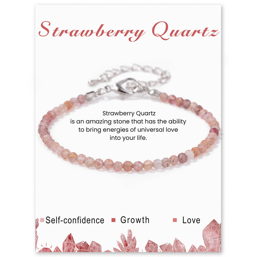 Healing Stone Bracelet Collection Energy Bracelets 3026 Strawberry Quartz