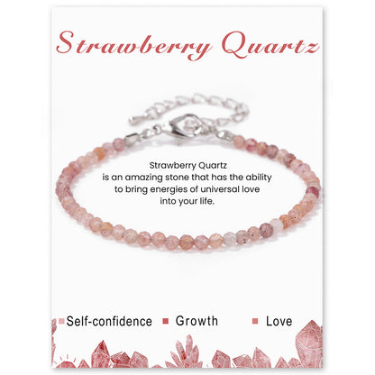 Healing Stone Bracelet Collection Energy Bracelets 3026 Strawberry Quartz