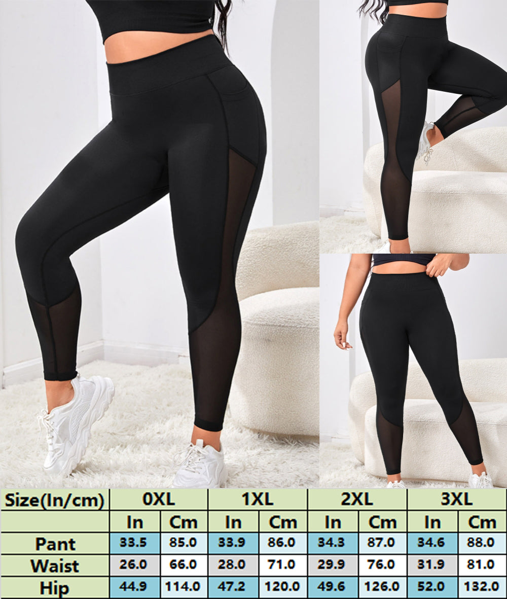 High-Waist Fitness Breathable Mesh Detail Leggings 2944