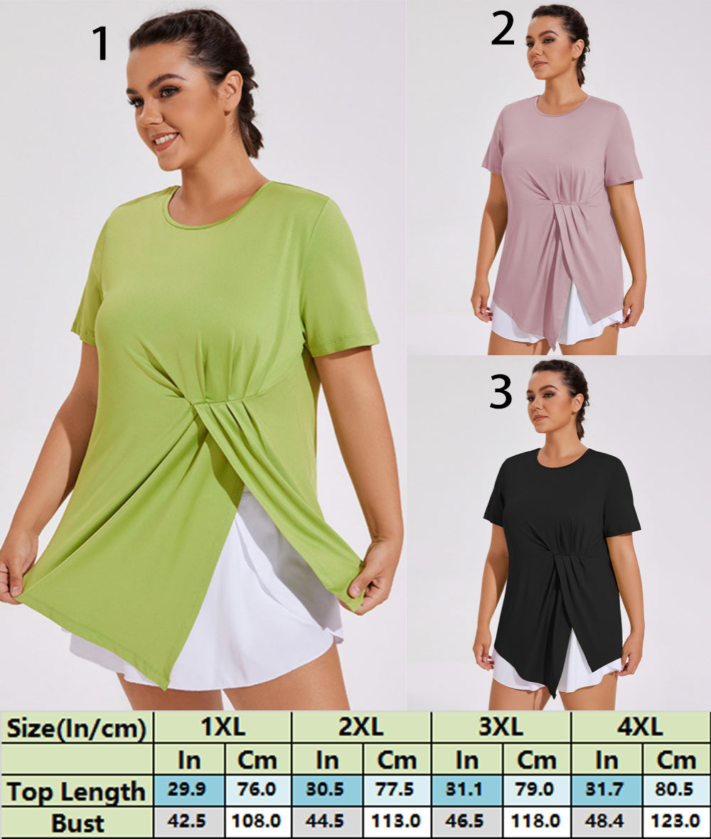 Knotted Drape-Front Top Soft Shirt 2949