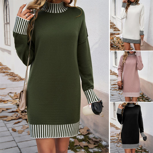 Long sleeve knit dress winter dresses 3073