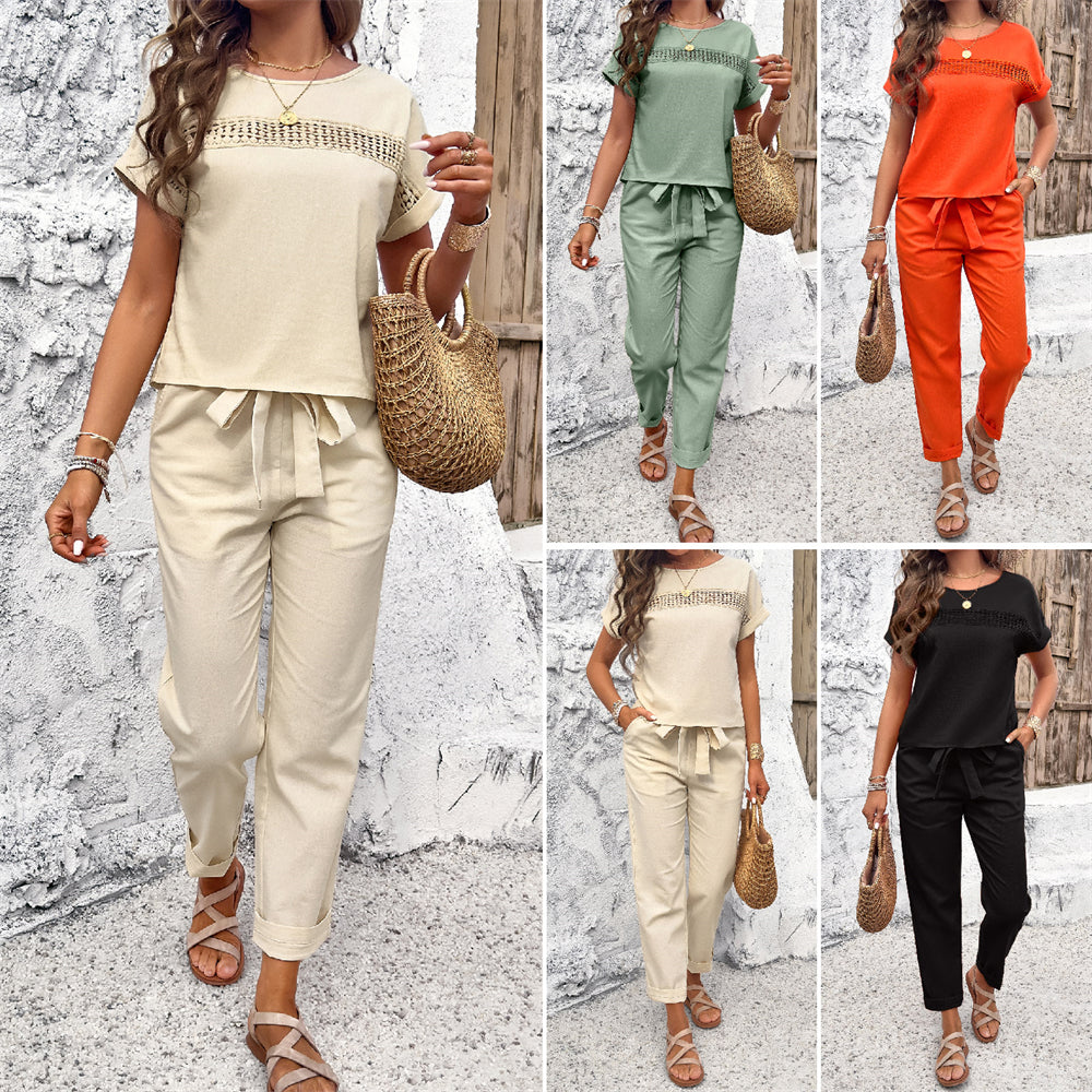 Lounge-Ready Pairing Two-Piece Outfit 2936 Mix Color