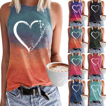 Minimalist Love Heart Design Sleeveless Tank 2831