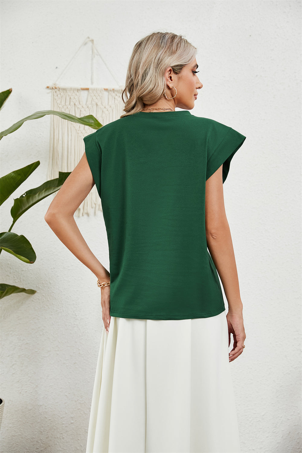 Modern Minimalist Cap Sleeve Top 2794