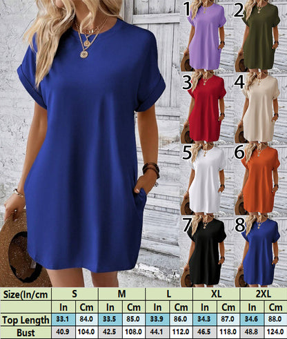 Modern Minimalist Hidden Pocket T-Shirt Dress 2760