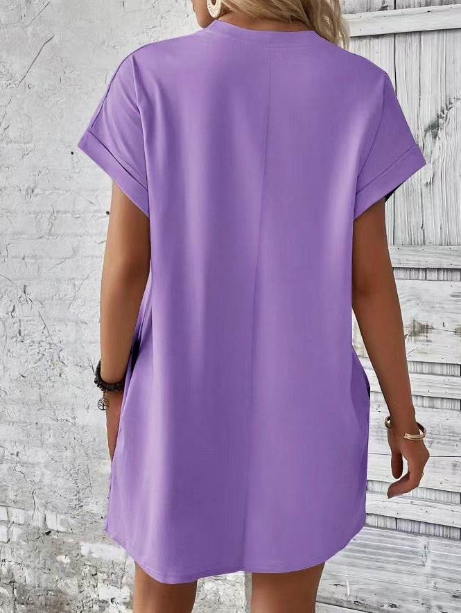 Modern Minimalist Hidden Pocket T-Shirt Dress 2760