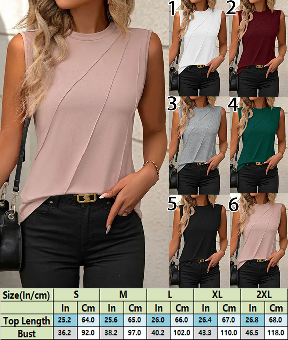 Modern Sleeveless Blouse with Unique Cut 2823