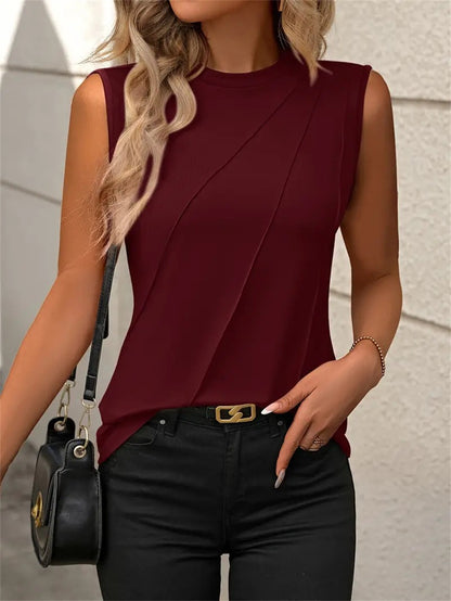 Modern Sleeveless Blouse with Unique Cut 2823