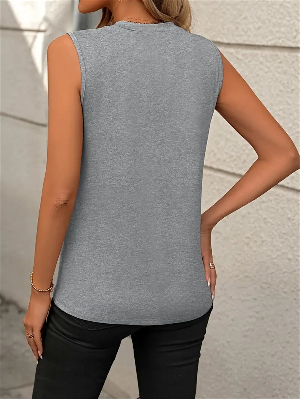 Modern Sleeveless Blouse with Unique Cut 2823