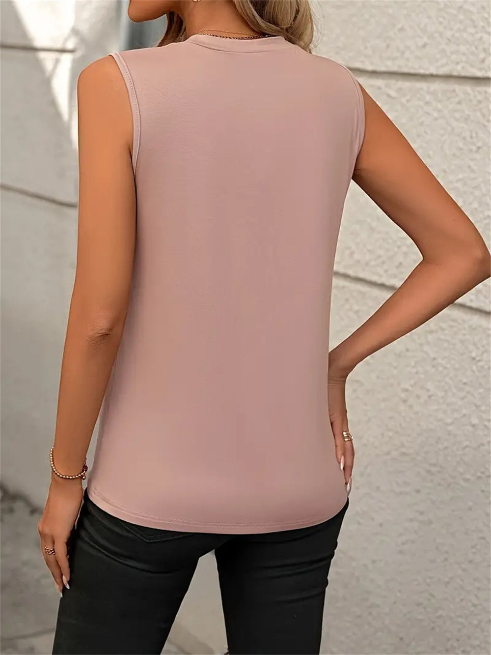 Modern Sleeveless Blouse with Unique Cut 2823