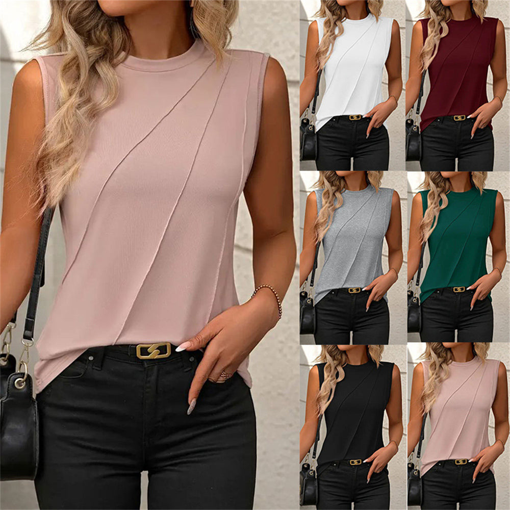 Modern Sleeveless Blouse with Unique Cut 2823