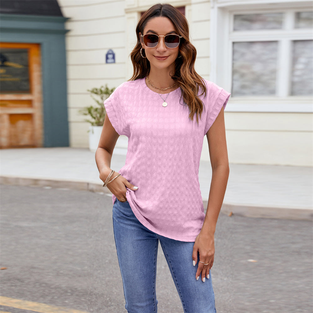 Modern Textured Shirt Top 2974 Pink