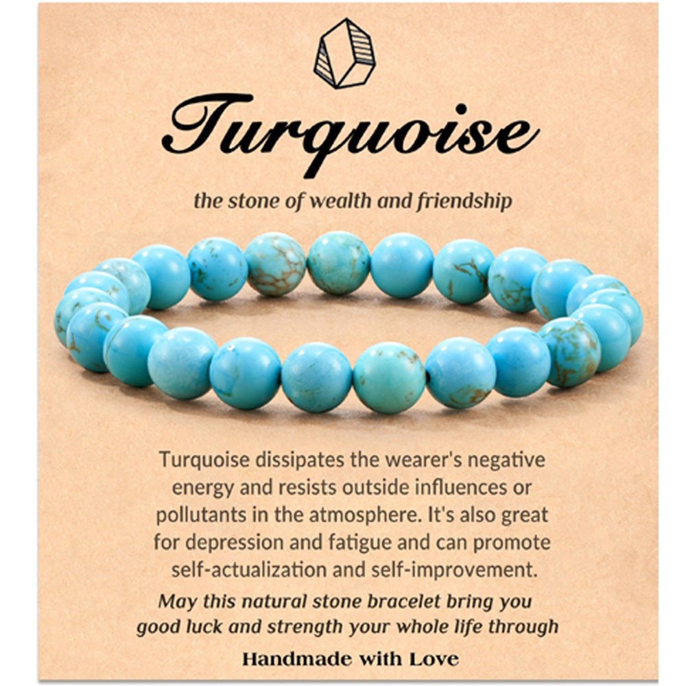 Natural Stone Empowerment Healing Crystal Bracelet 3028 Turquoise