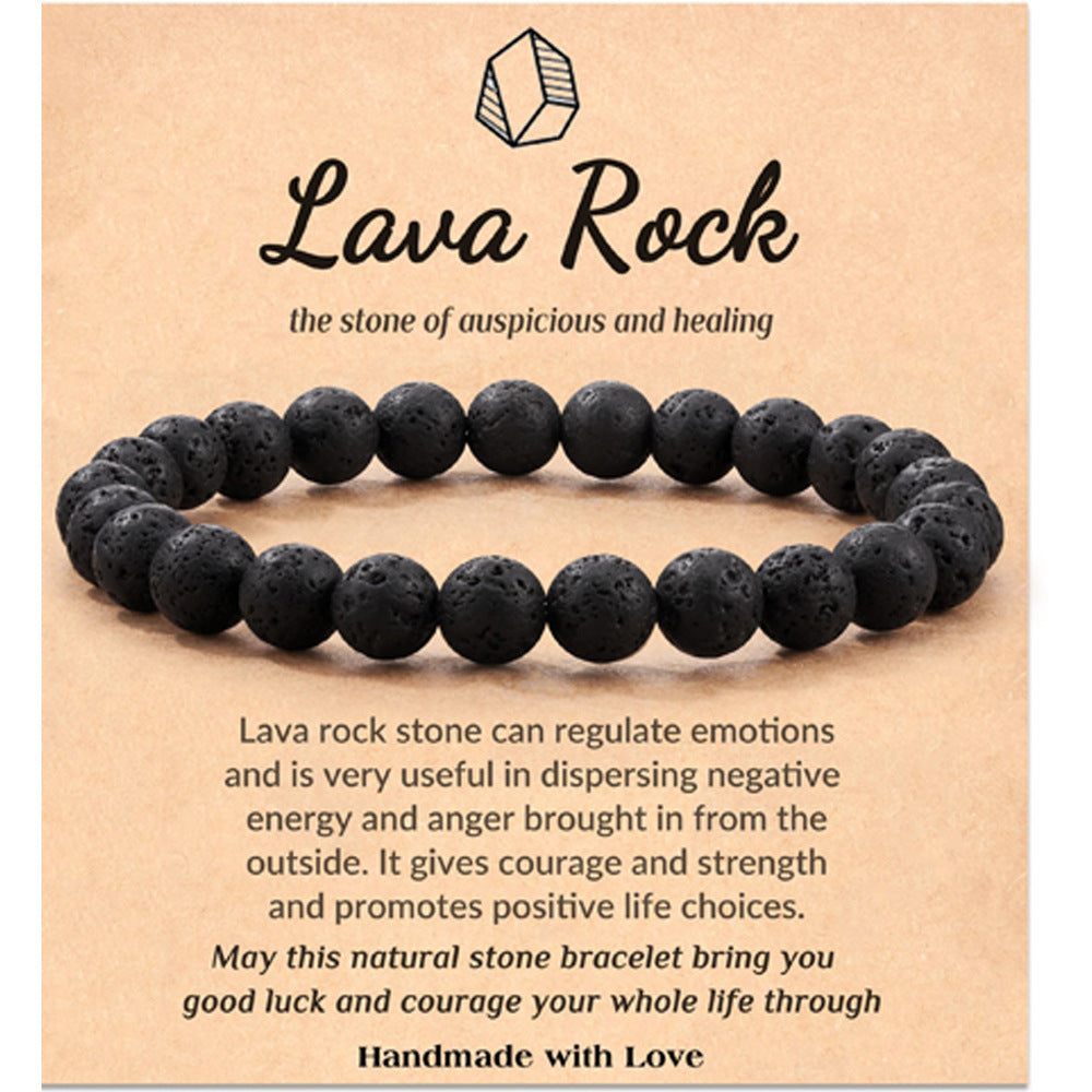 Natural Stone Empowerment Healing Crystal Bracelet 3028 Lava Rock